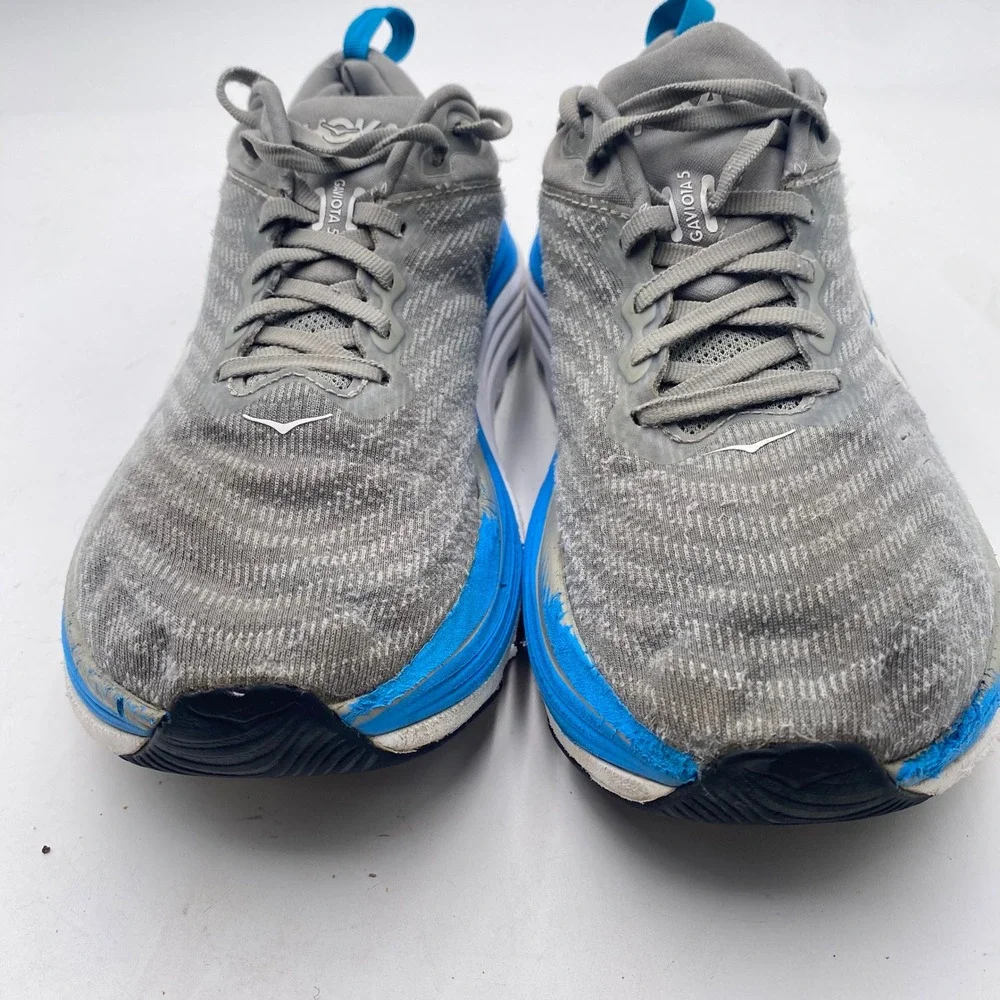 Hoka Gaviota 5 Running Shoes Mens 8.5 D Grey Blue Stability Sneaker 1127929 LDVB